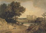 William Havell Carew Castle,Near Pembroke (mk47) oil on canvas